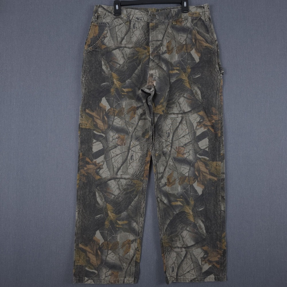 Carhartt Camo Carpenter Pants Mens 38x32 (Fits 35x31) Realtree Hardwoods B158 CM